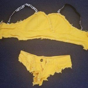Swim - 2pc yellow denim bikini Swim - 2pc yellow denim bikini